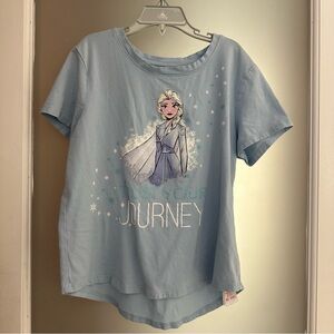 Disney’s Frozen Elsa -light blue t-shirt.  Girls size Large